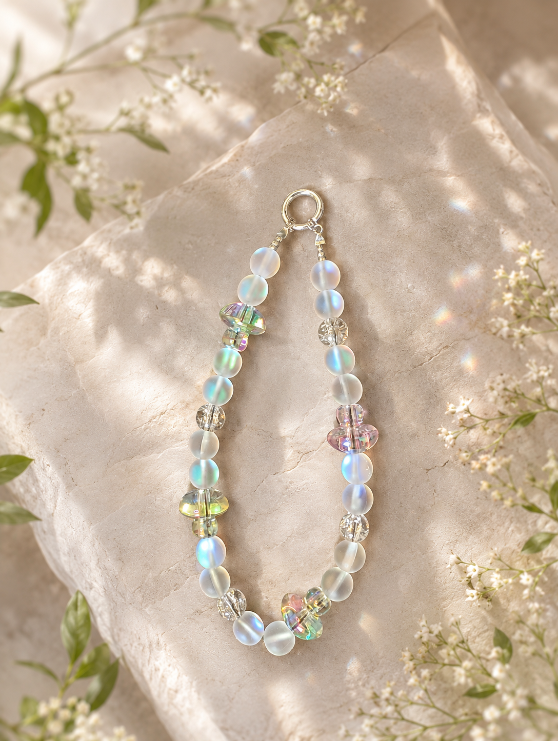 Aurora Moonstone Phone Strap Charm